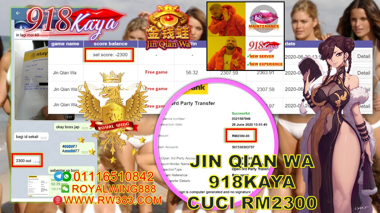 918KAYA | JIN QIAN WA | SEKALI TEKAN BET BESAR TERUS MASUK FREE SPIN | CUCI 2300